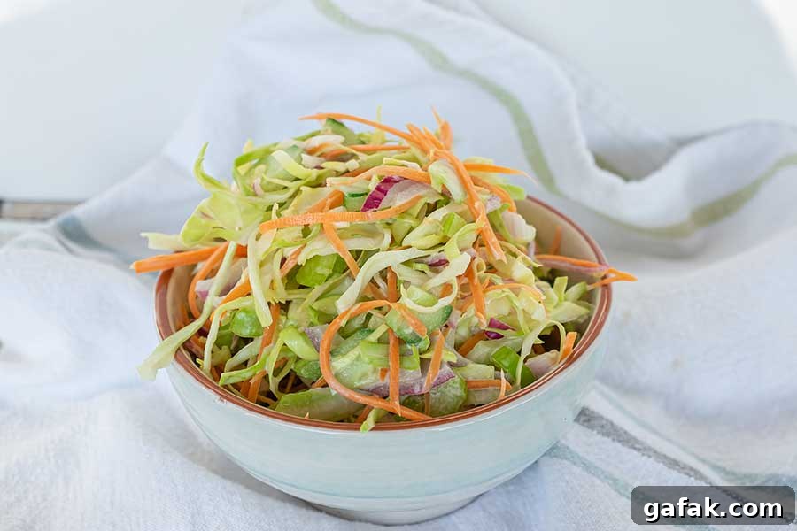 vegan coleslaw in a bowl