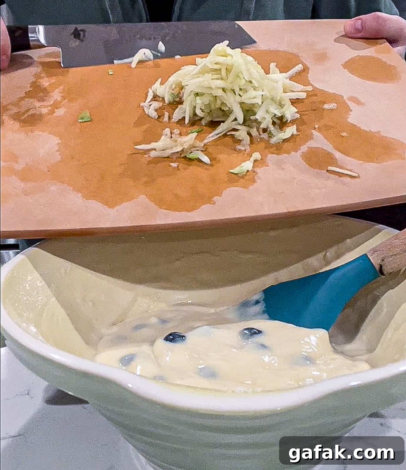 Adding Apples To Pancake Batter