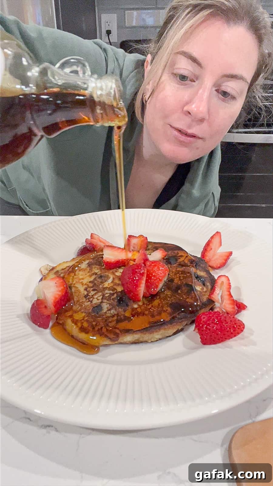 Apple Pancake Recipe with Blueberries and store bought pancake batter