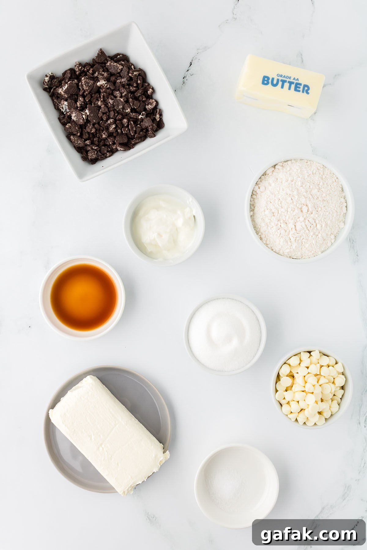 Ingredients to make Cookies are set out on the counter.