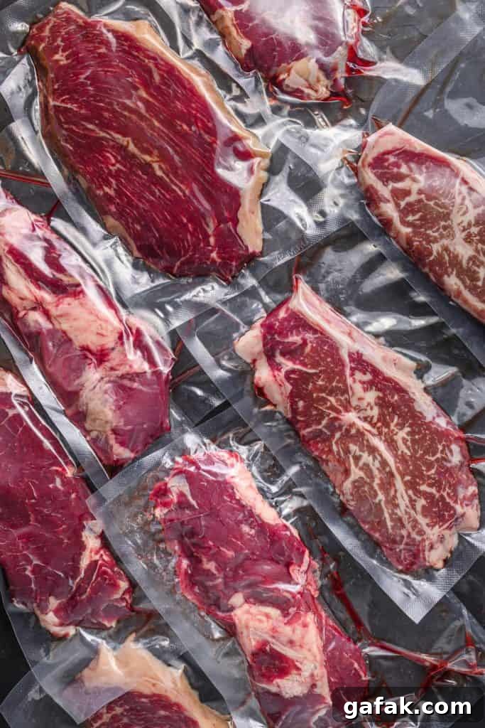 vacuum sealed beef cuts
