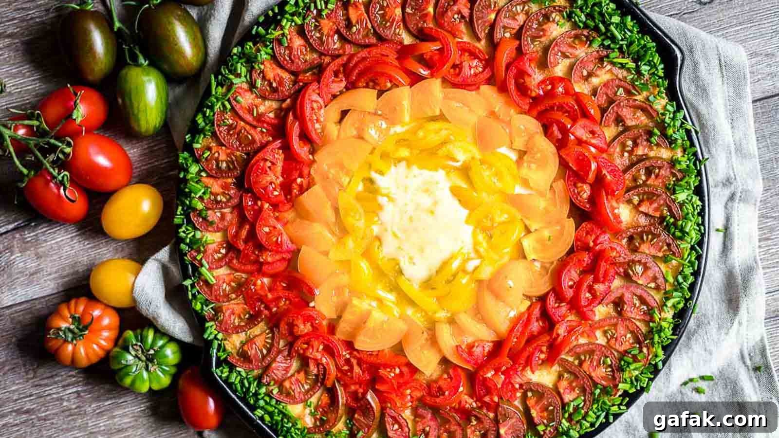 21 Packed Lunch Ideas to Make Midday Meals Exciting Again 20 Rainbow Pizza filled with colorful tomatoes and green fresh chives around it.