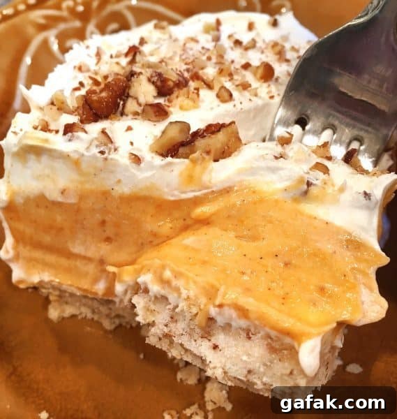 Creamy Layered Pumpkin Dessert with Gingersnap Crust 3 pumpkin-lush-finished