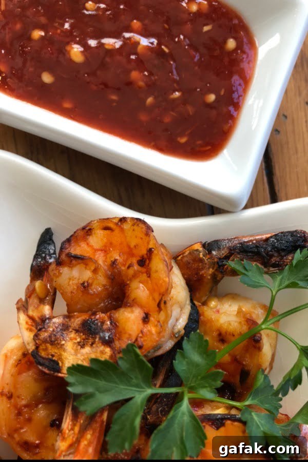 spicy chili garlic paste dipping sauce with Korean bbq shrimp