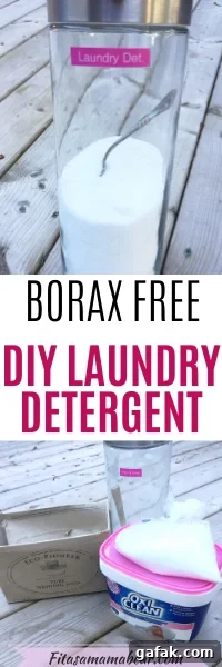jar of diy laundry detergent with spoon in it
