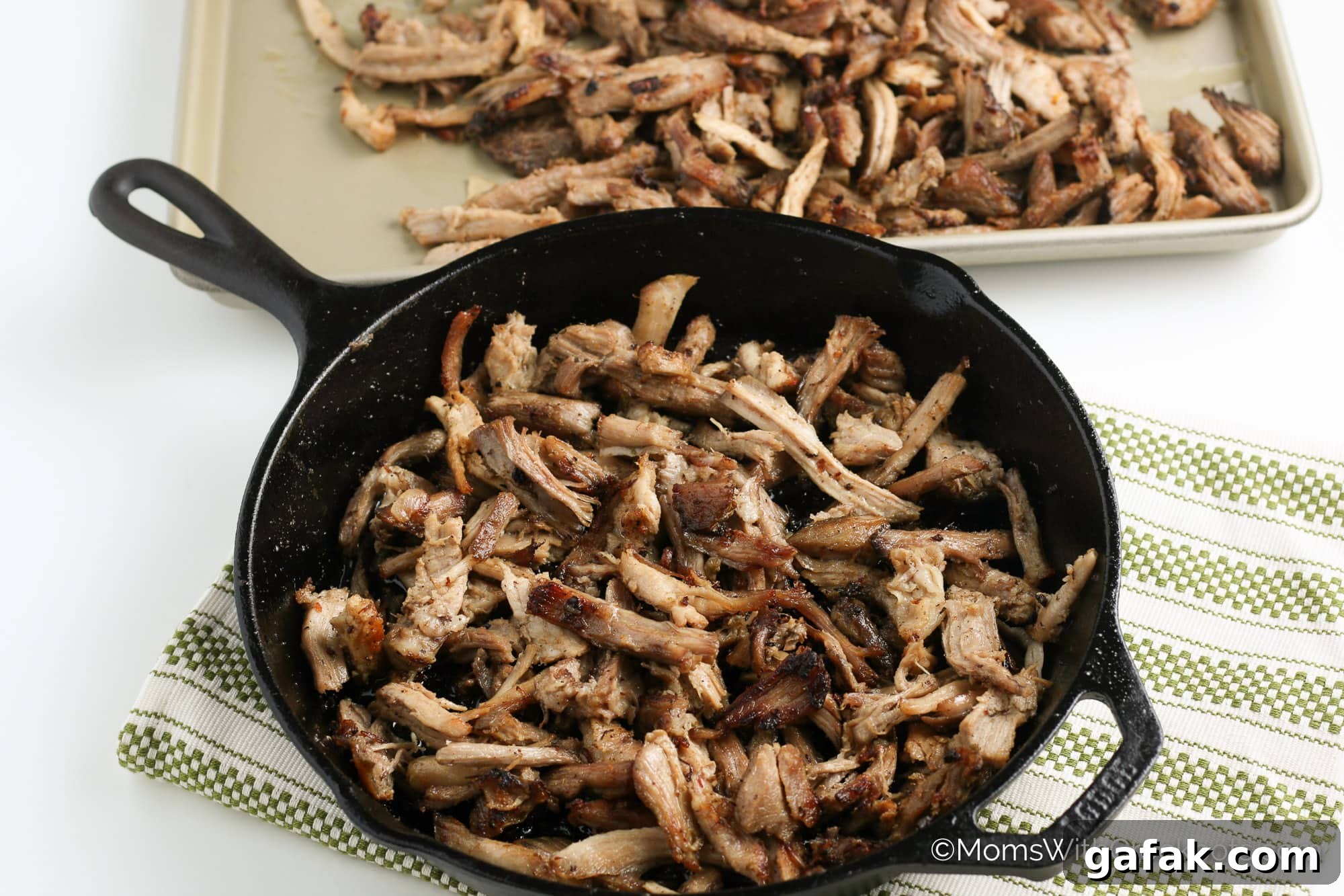 crispy carnitas in skillet