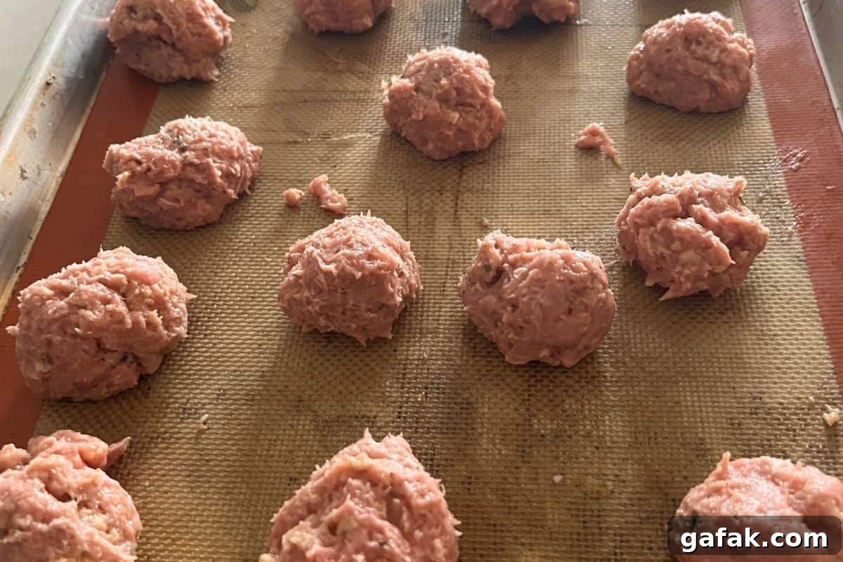 Baked meatballs in dish