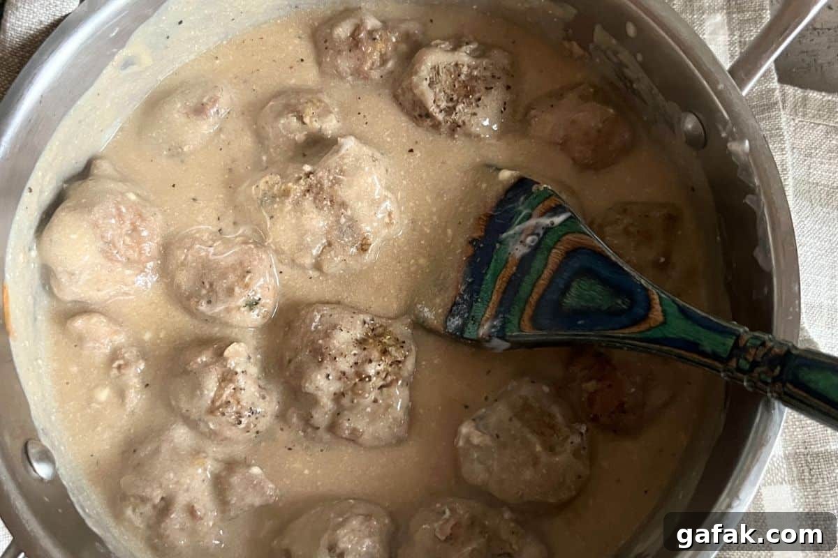 Swedish meatballs in gravy