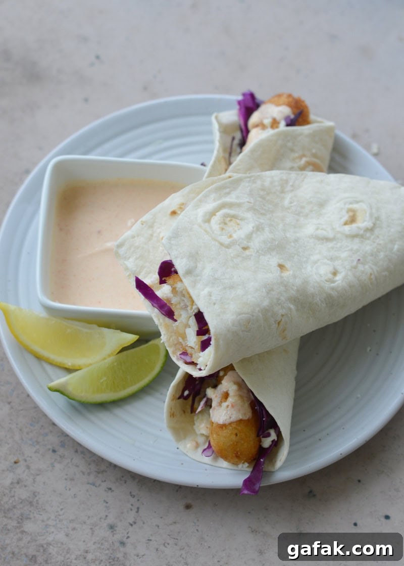 Crispy Air Fryer Fish Tacos with Lime Slaw 5 These easy Air Fryer Fish Tacos are ready in 20 minutes! Cooking frozen fish in the air fryer gives you perfectly crispy tacos with barely any work at all!