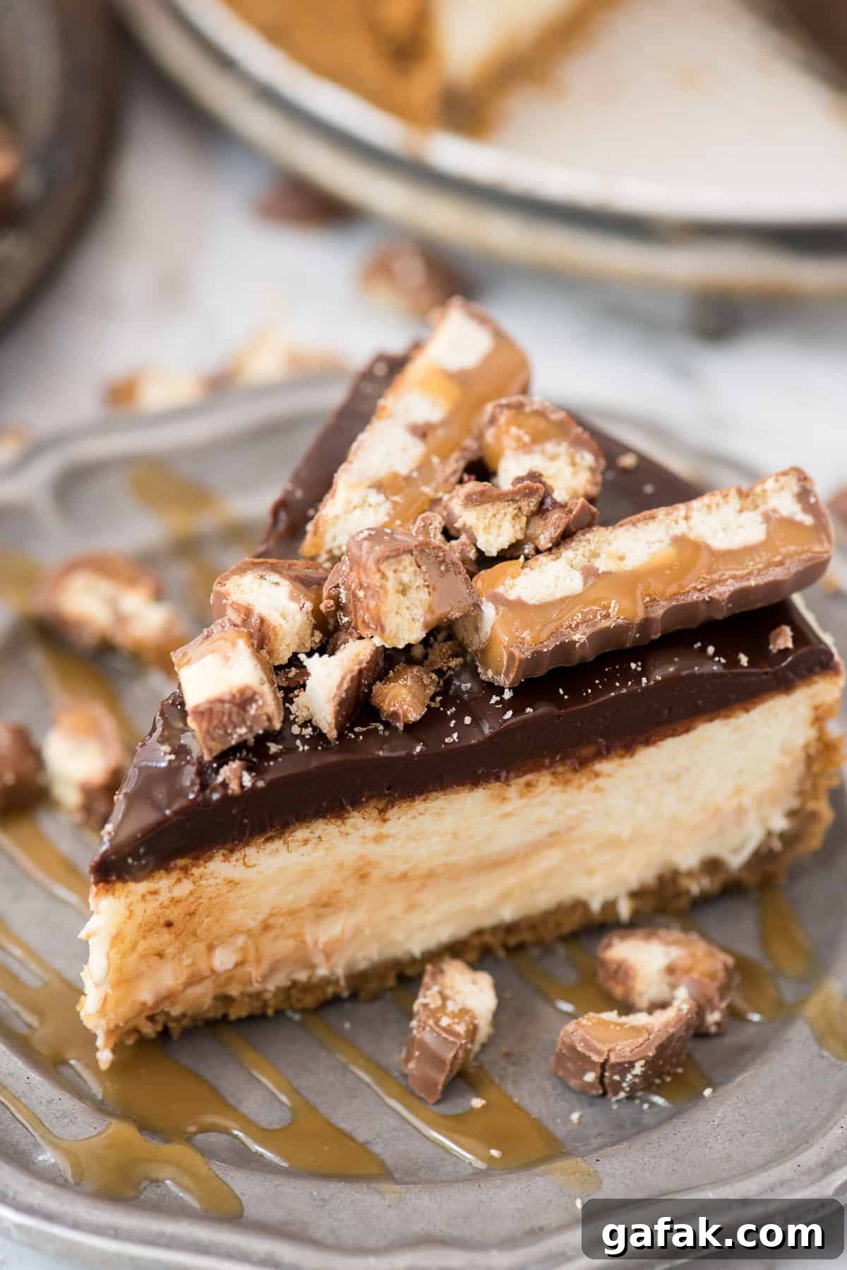 Cheesecake batter with caramel