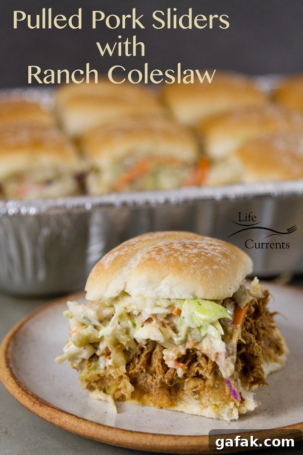 Pulled Pork Sliders with Ranch Coleslaw