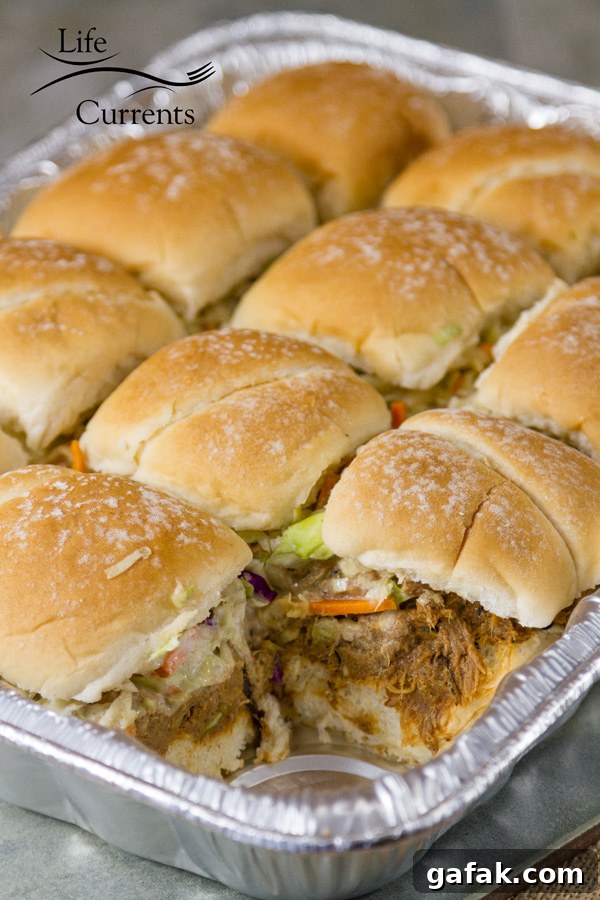 Pulled Pork Sliders ready for a picnic