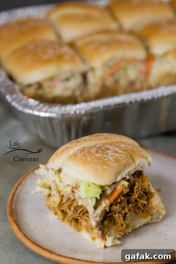 Pulled Pork Sliders with Coleslaw