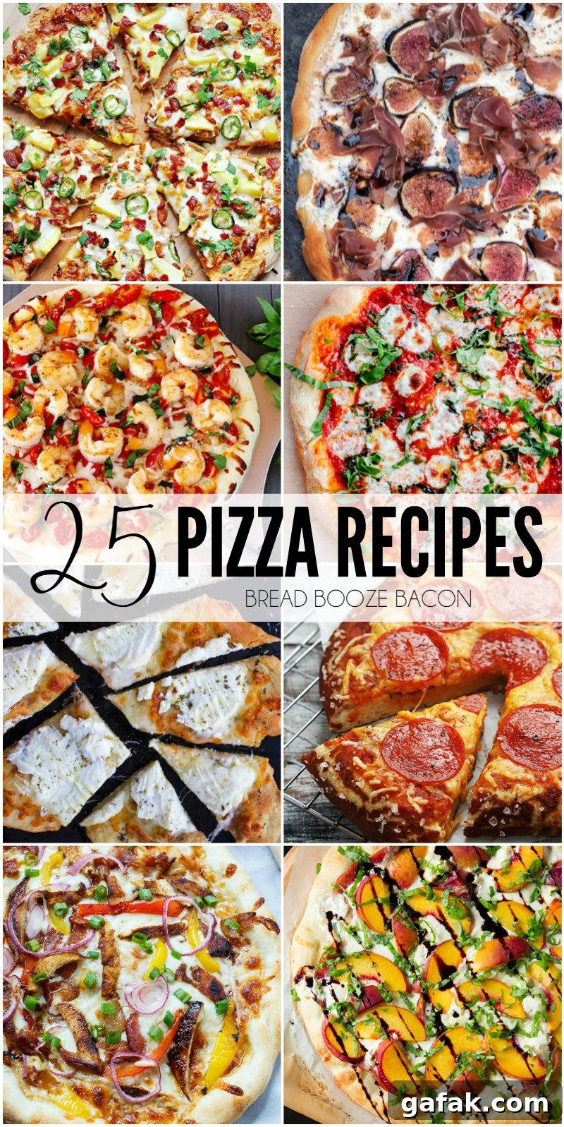 Assorted homemade pizzas