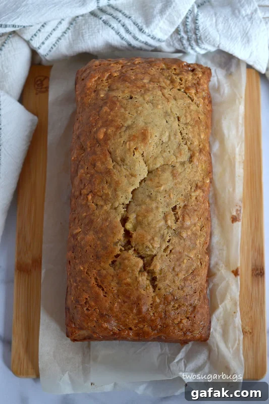 Top view of baked loaf