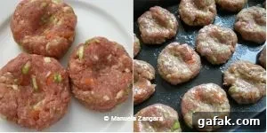 Rissoles: Crispy Filled Patties Recipe Guide 9 Uncooked beef and vegetable rissoles shaped into patties on a plate and baking tray before frying.