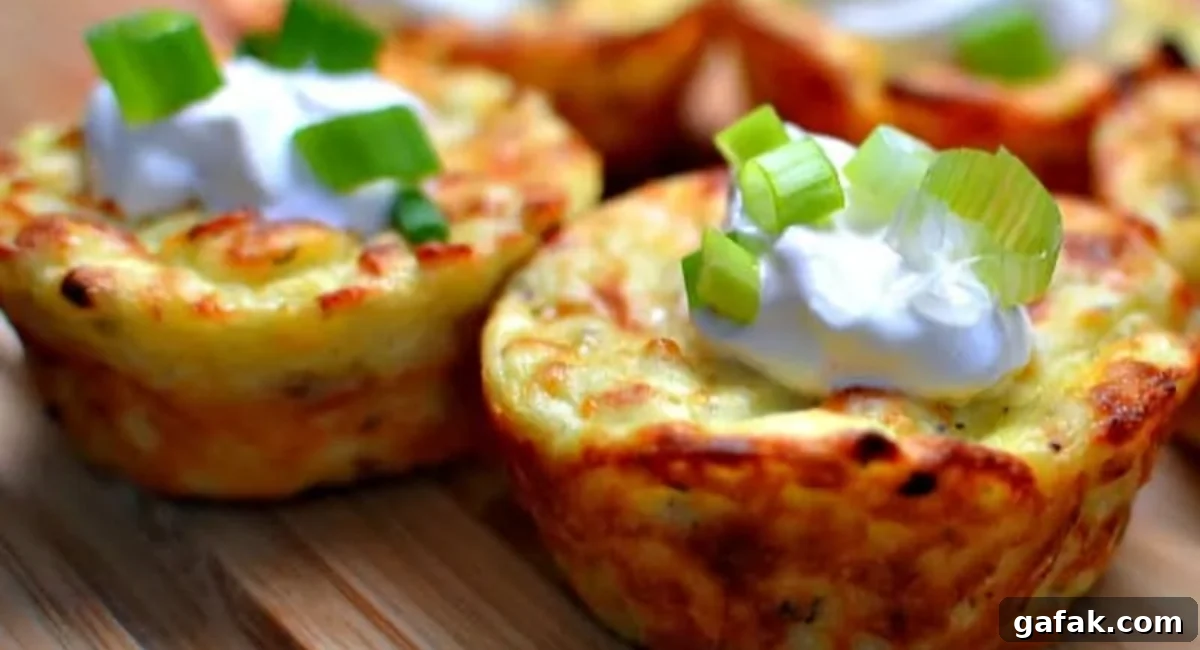 Up close image of mashed potato cakes with garnish. 