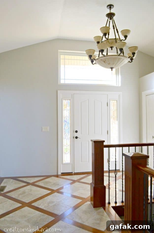 Repose gray in entry way