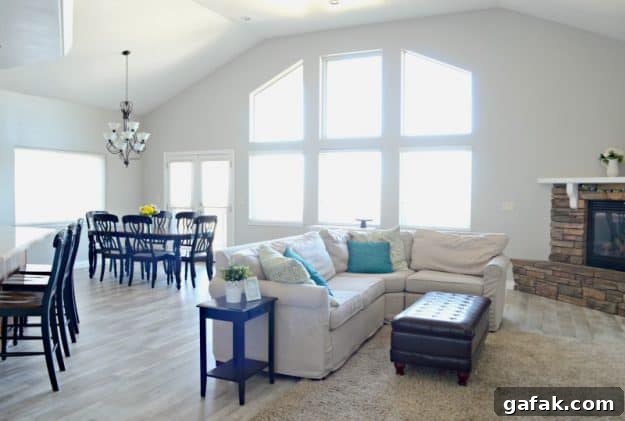 Great room painted repose gray
