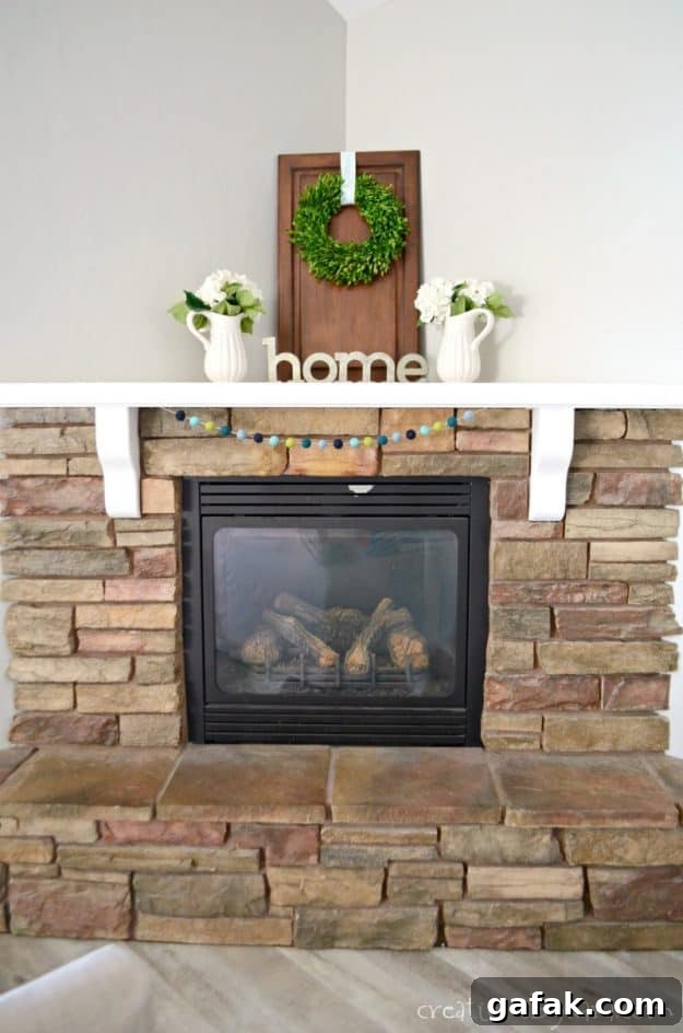 Fireplace makeover with sherwin williams paint