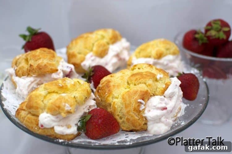 Strawberry Cream Puffs from the State Fair Recipe 11 A round platter of creampuffs