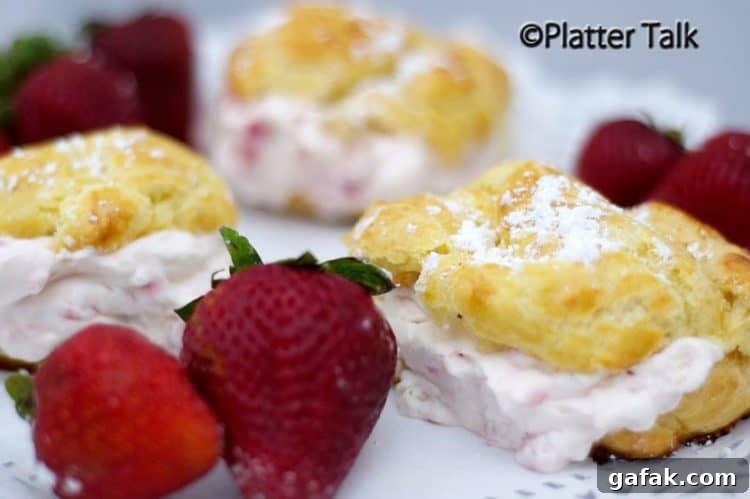 Strawberry Cream Puffs from the State Fair Recipe 7 A plate of strawberry cream puffs