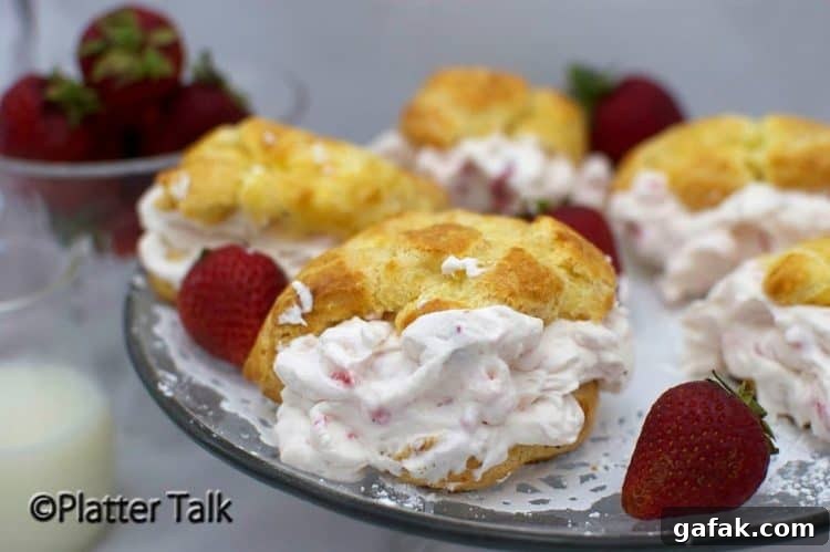 Strawberry Cream Puffs from the State Fair Recipe 8 A platter of strawberry cream puffs with fresh strawberries