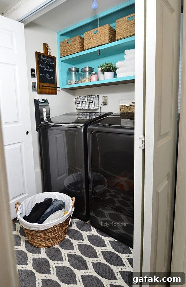 Drab to fab small space laundry makeover