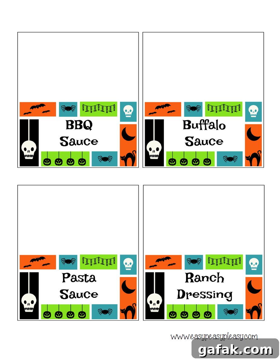 Halloween Spooky Chicken Slider Bar Printables for Party Decor 13 Chicken Slider Bar Free Printable Tent Labels