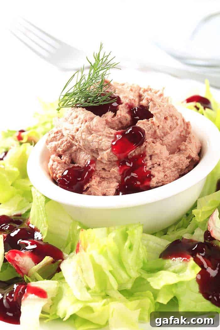 smoked ham and liver spread with cranberry sauce