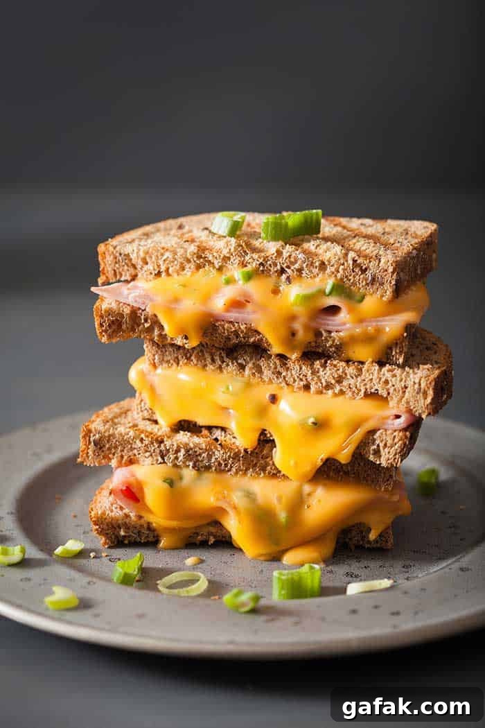 grilled ham and cheese sandwich