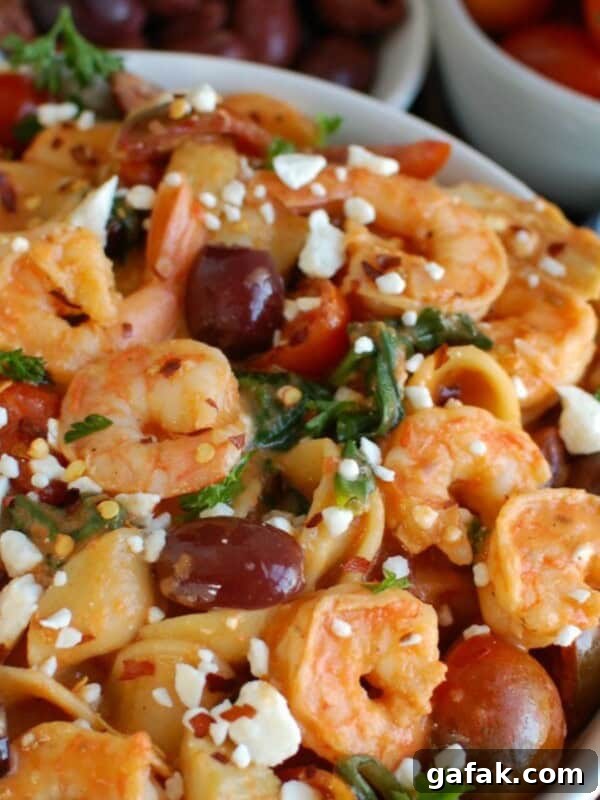 One Pot Mediterranean Shrimp Pasta
