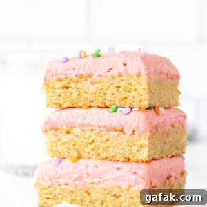 Stack of three sugar cookie bars, stacked on top of each other