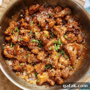 An overhead image of gobi manchurian on a skillet.