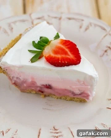 sliced strawberry pudding pie.