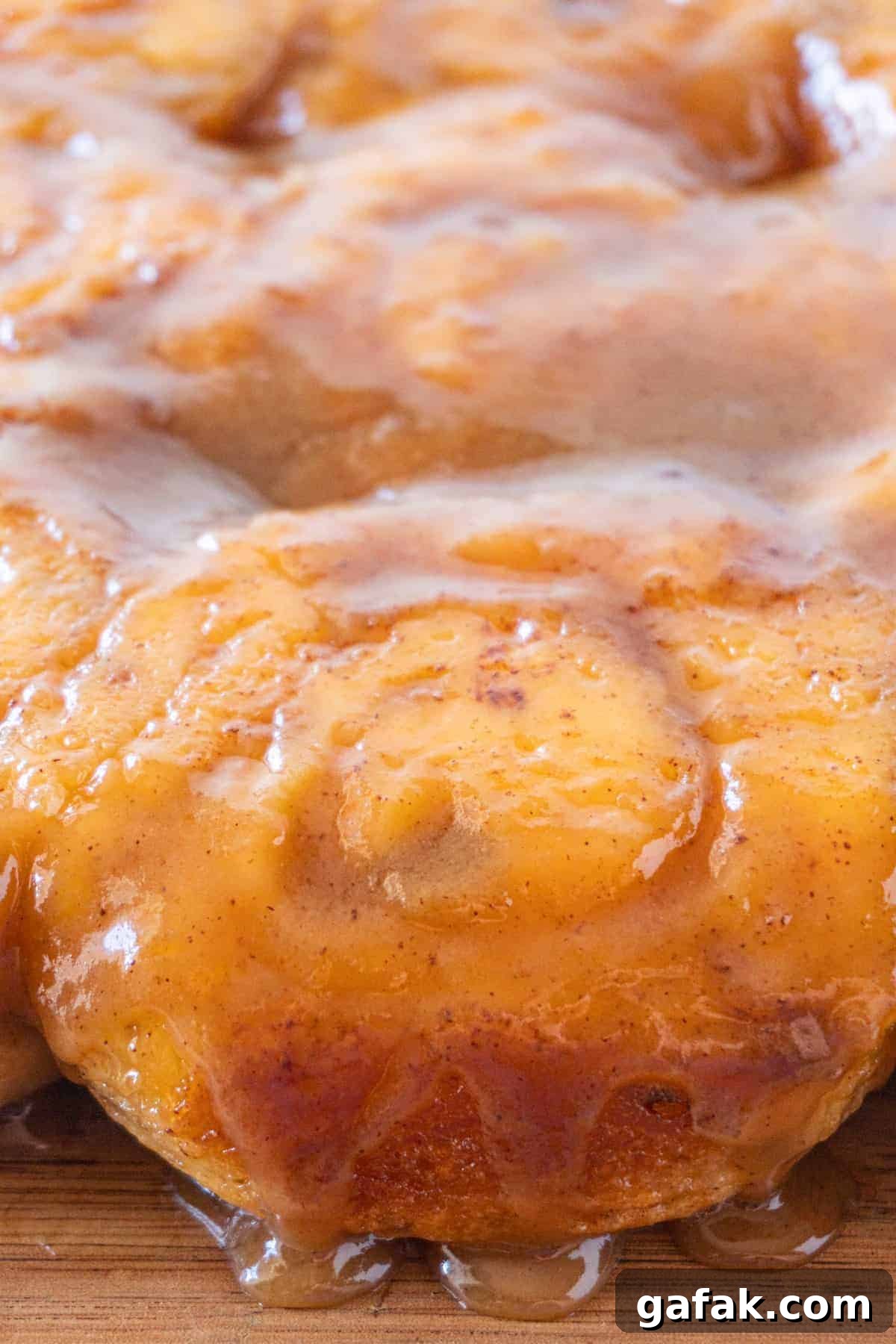 close up of sticky bun