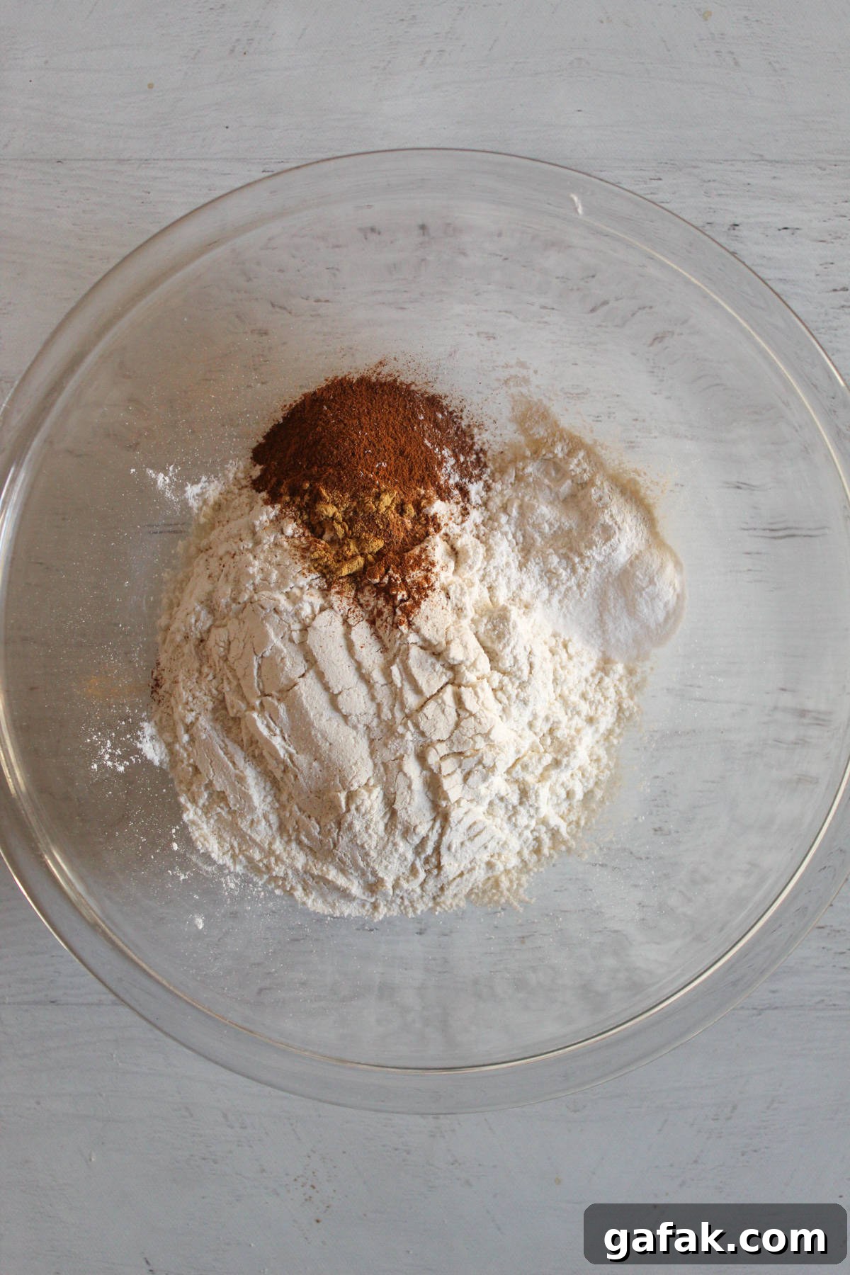 dry ingredients in a medium glass bowl