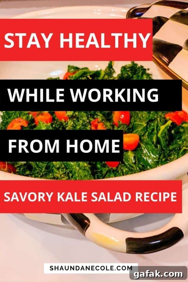 Work From Home Healthy Eating- Savory Kale Salad Recipe 5-Minute Kale Salad Recipe