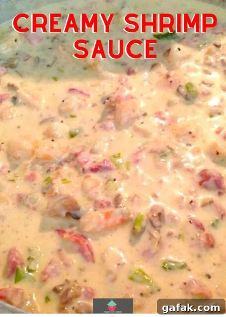 Creamy Shrimp Sauce is a delicious starter or main, great served with pasta or crusty bread! Easy seafood cheese sauce recipe with regular ingredients