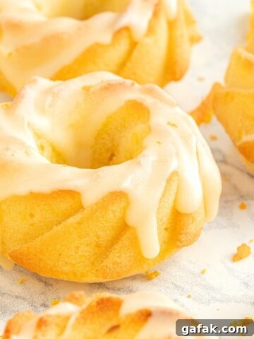 Mini bundt cakes drizzled in glaze
