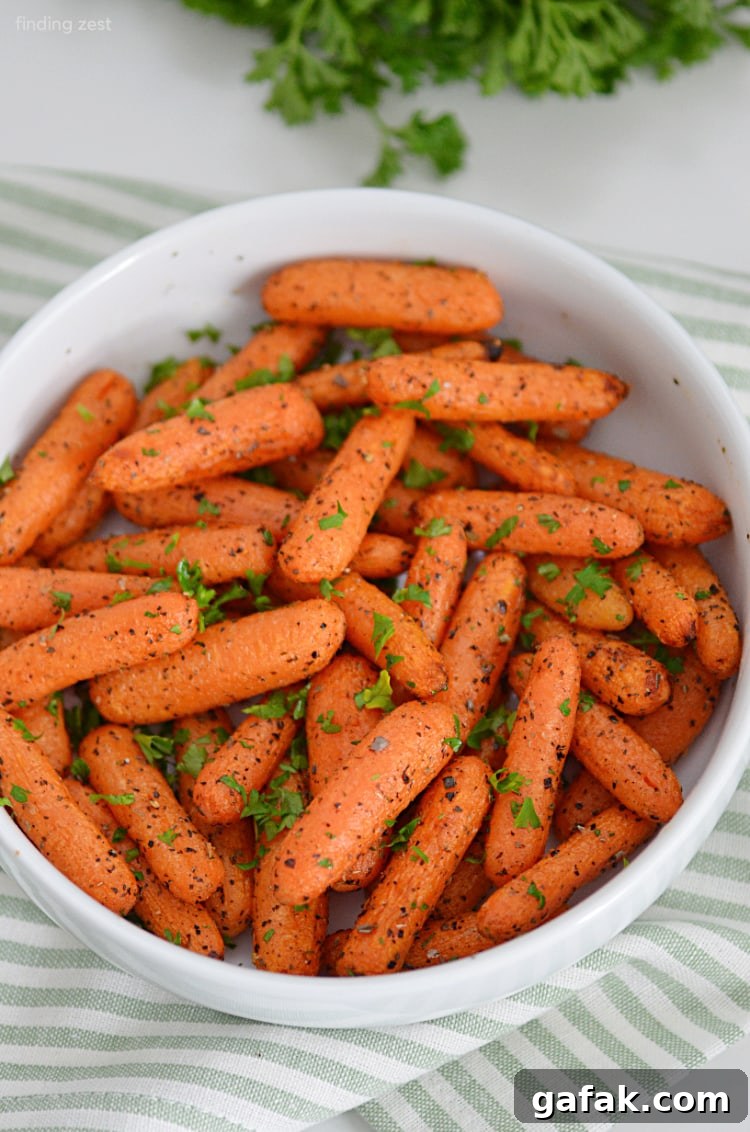 Crispy Air Fryer Baby Carrots Recipe for Quick Side Dish 11 Baby Carrots in the Air Fryer are a super quick and easy side dish recipe. All you need is 15 minutes and a few simple ingredients!