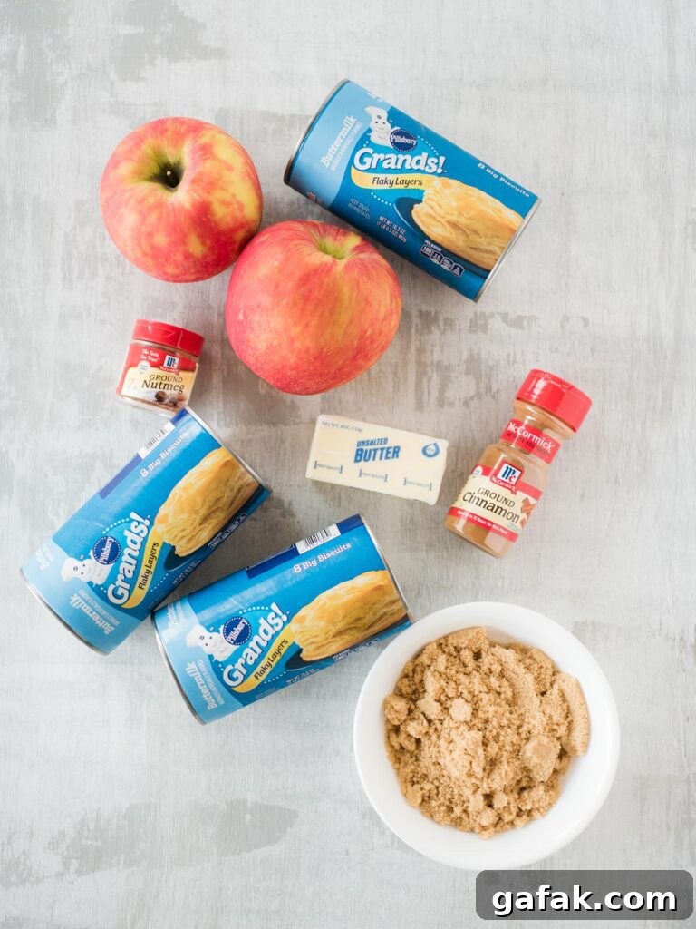 ingredients for apple cinnamon monkey bread