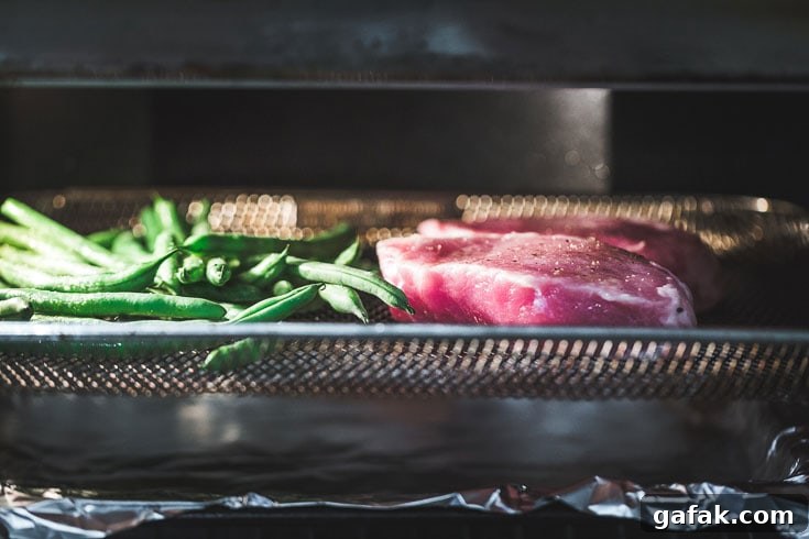 brined air fryer pork chops in breville air fryer