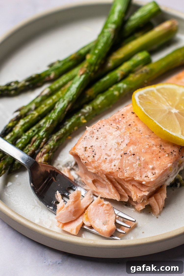 One Pan Lemon Salmon with Roasted Asparagus