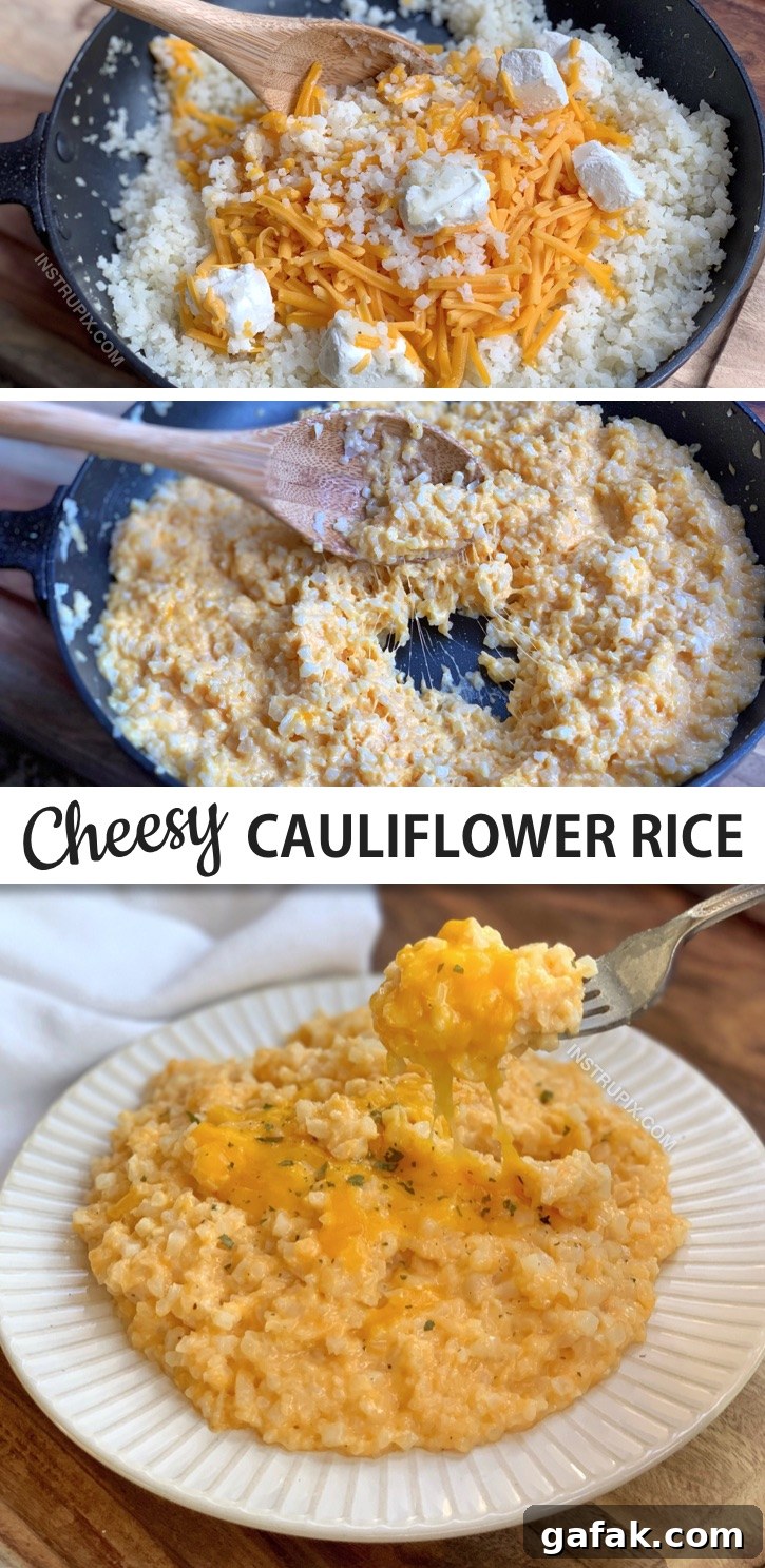 This healthy cheesy cauliflower rice is the perfect side dish for dinner. Simple, quick, cheap and easy to make.