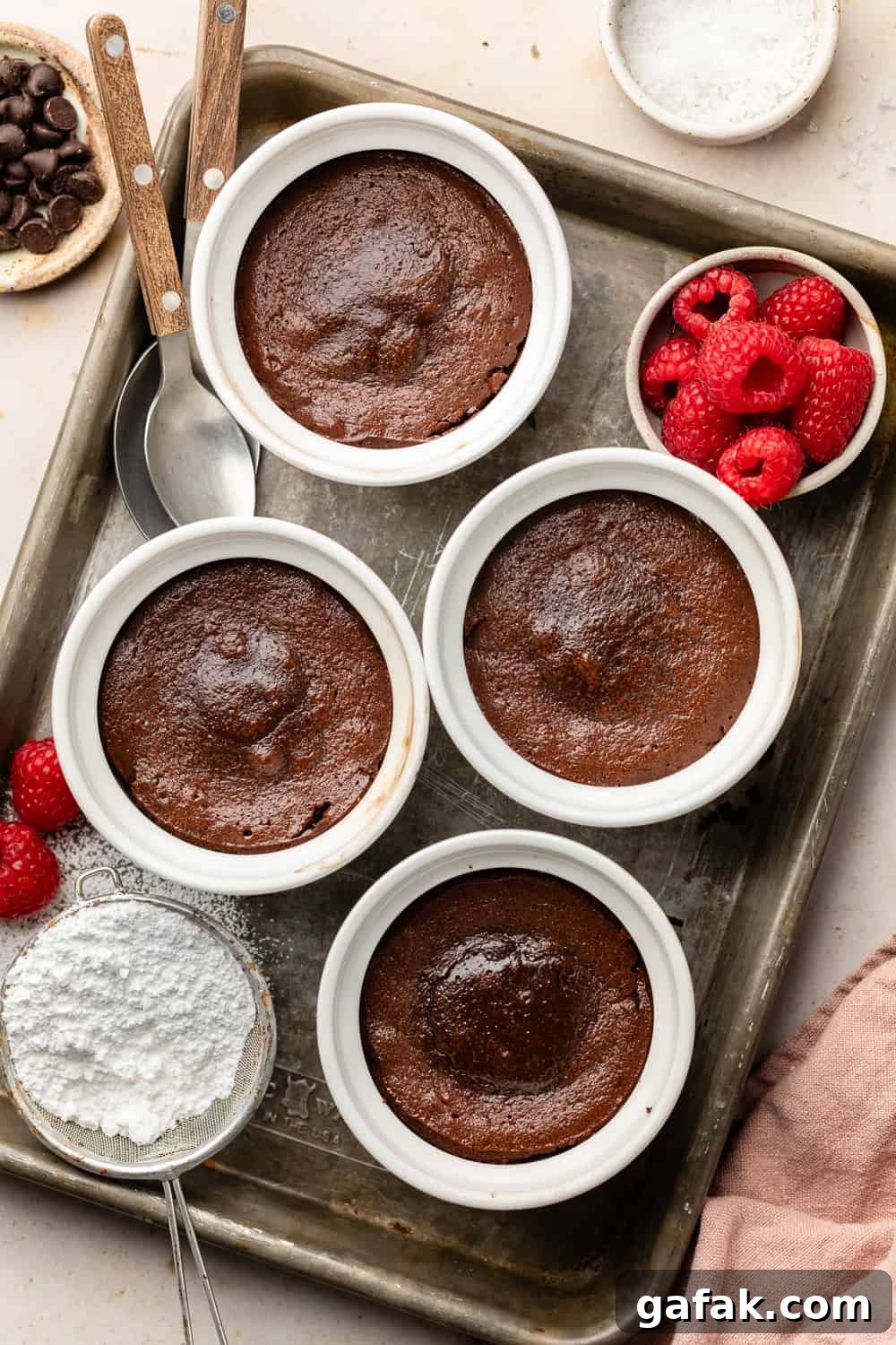 paleo lava cakes on tray