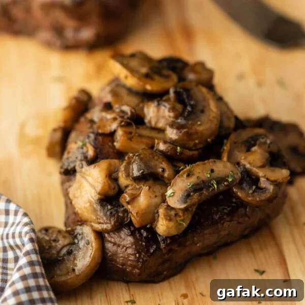 Chipotle Steak Recipe: Smoky Grilled Steak with Chili-Lime Rub 12 Grilled Steak topped with slice mushrooms.