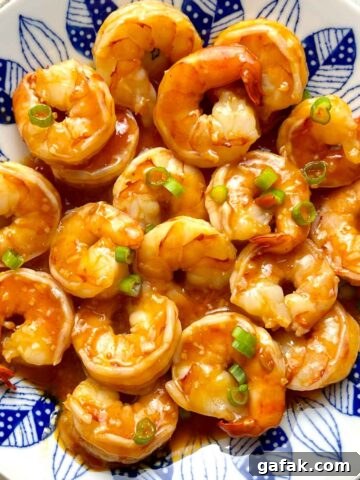 overhead shot of Szechuan prawns