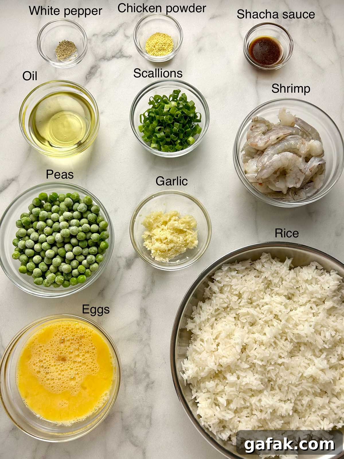 ingredients prepped in bowls