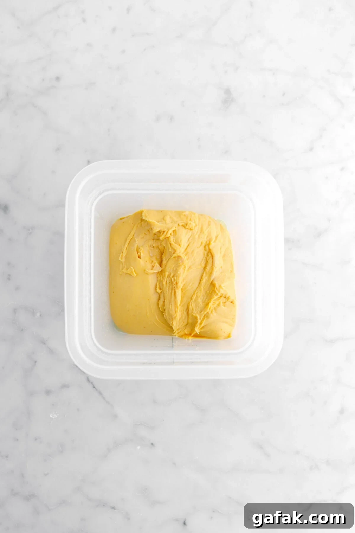 pumpkin dough in container.